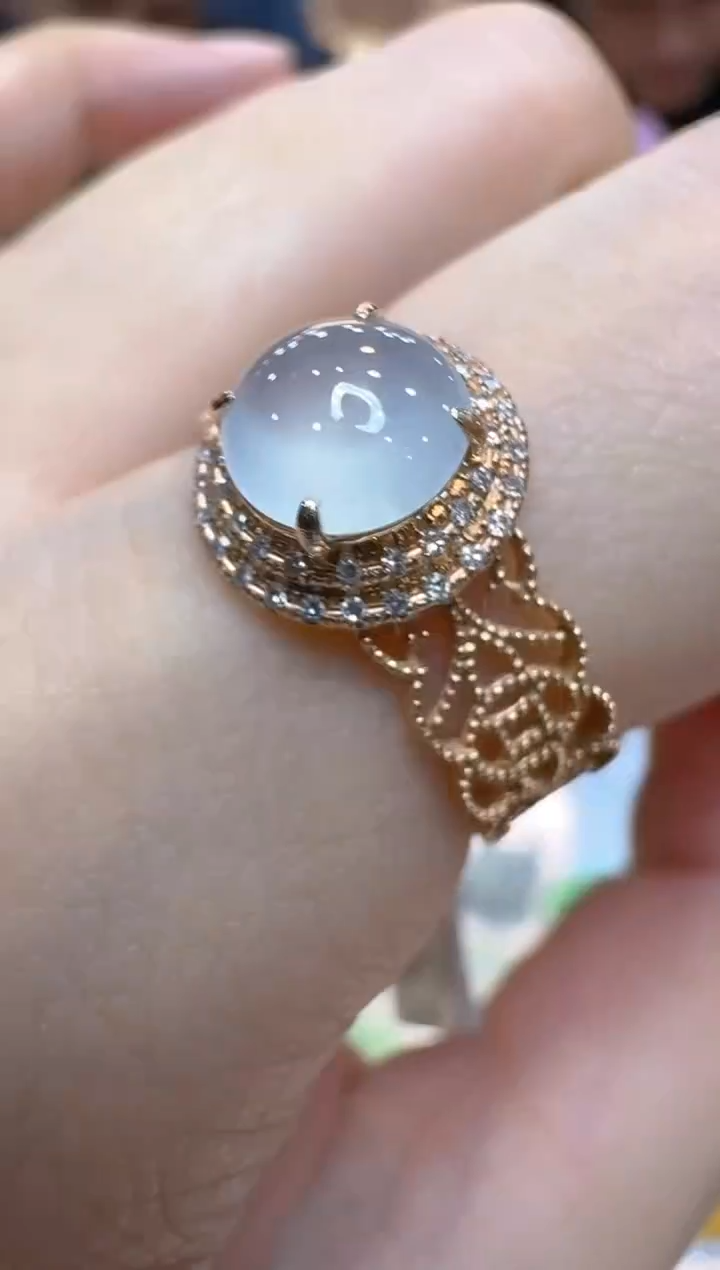 翡翠戒指18K金镶嵌多样性团购发一件