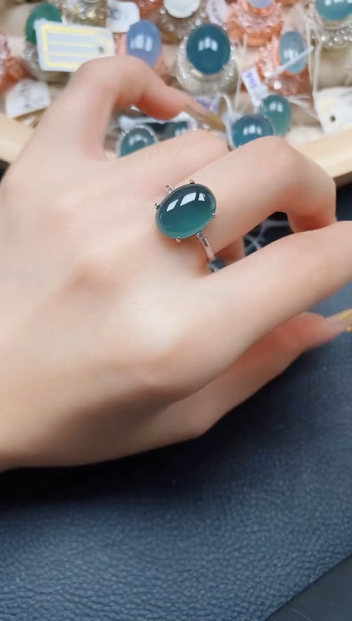 【闪购商品】翡翠戒指银S925镶嵌翡翠