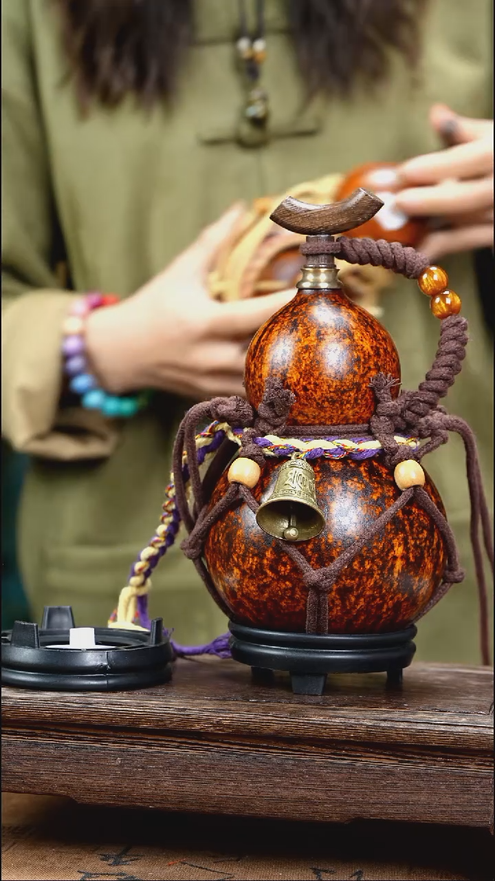 YV032复古网兜款天然酒葫芦（一物一拍）