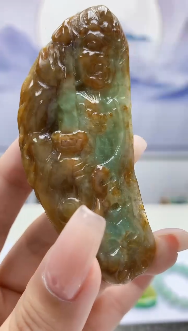 定制翡翠未镶嵌3099xx-毛货挂件9