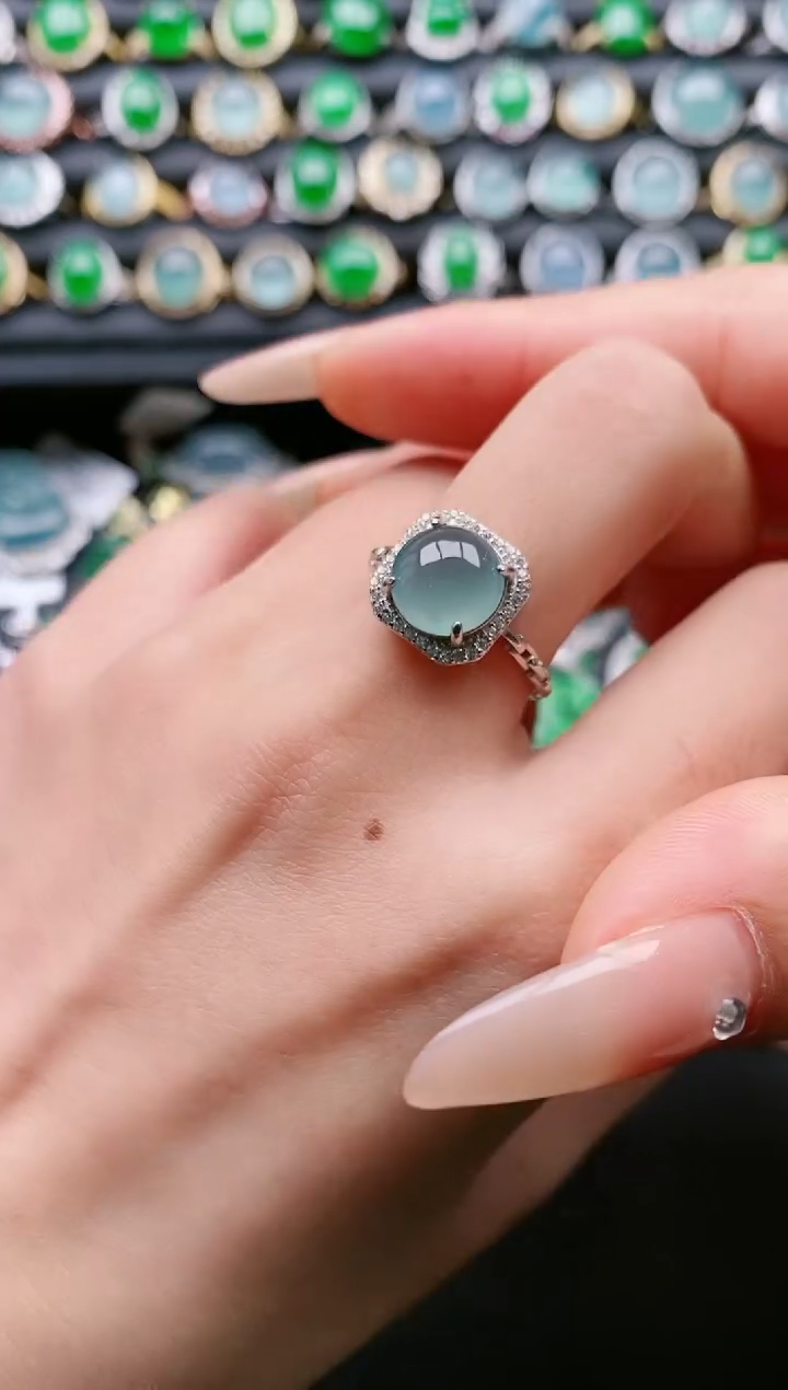 【闪购商品】翡翠戒指银S925镶嵌1111111