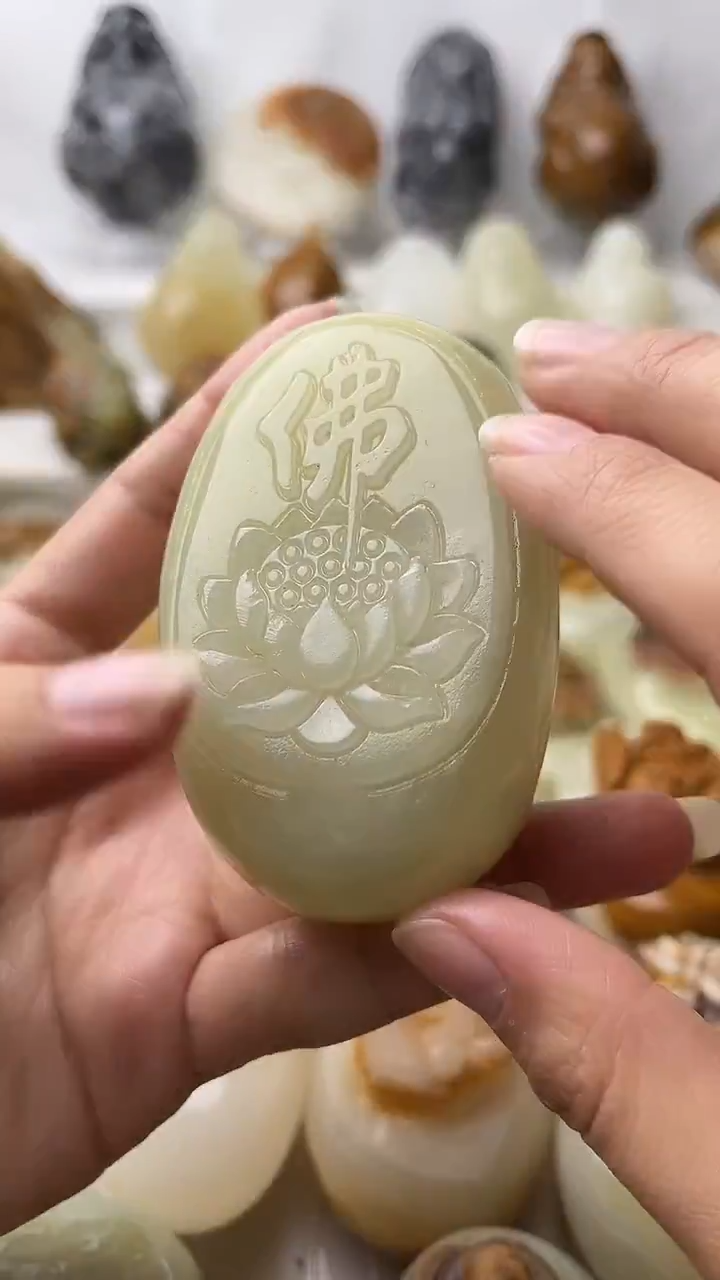 石材古青石棉纹正常不退换佛莲花