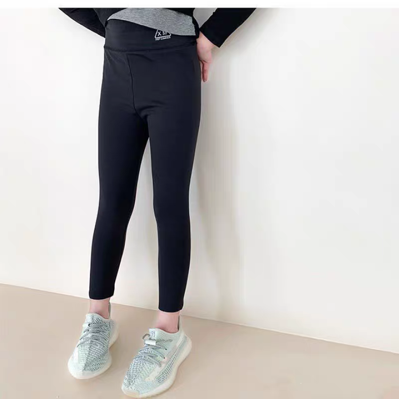 3073女童一体绒鲨鱼裤韩版童装秋冬修身弹力打底裤外穿保暖加绒