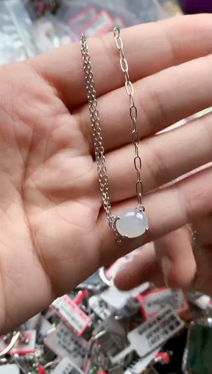 银S925镶嵌戒指翡翠天然A货缅甸翡翠