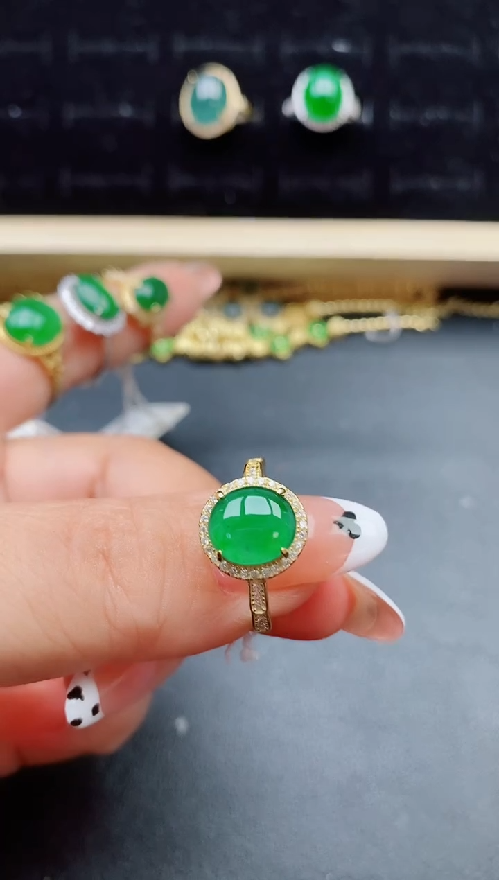 【闪购商品】翡翠银S925镶嵌戒指321321