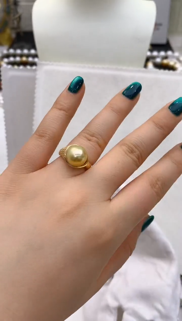 【闪购商品】海水珍珠戒指银S925镶嵌142 11-12mm