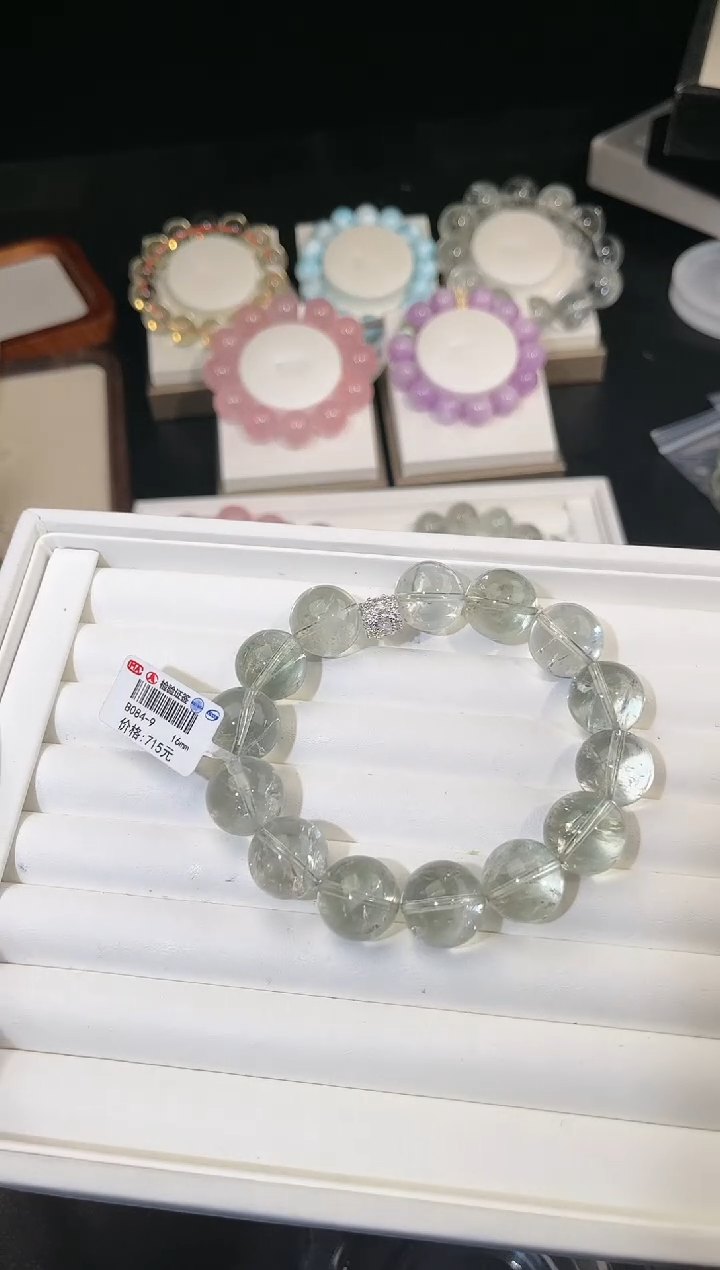 【闪购商品】水晶手链合金多样性发一Q10绿阿塞16mm