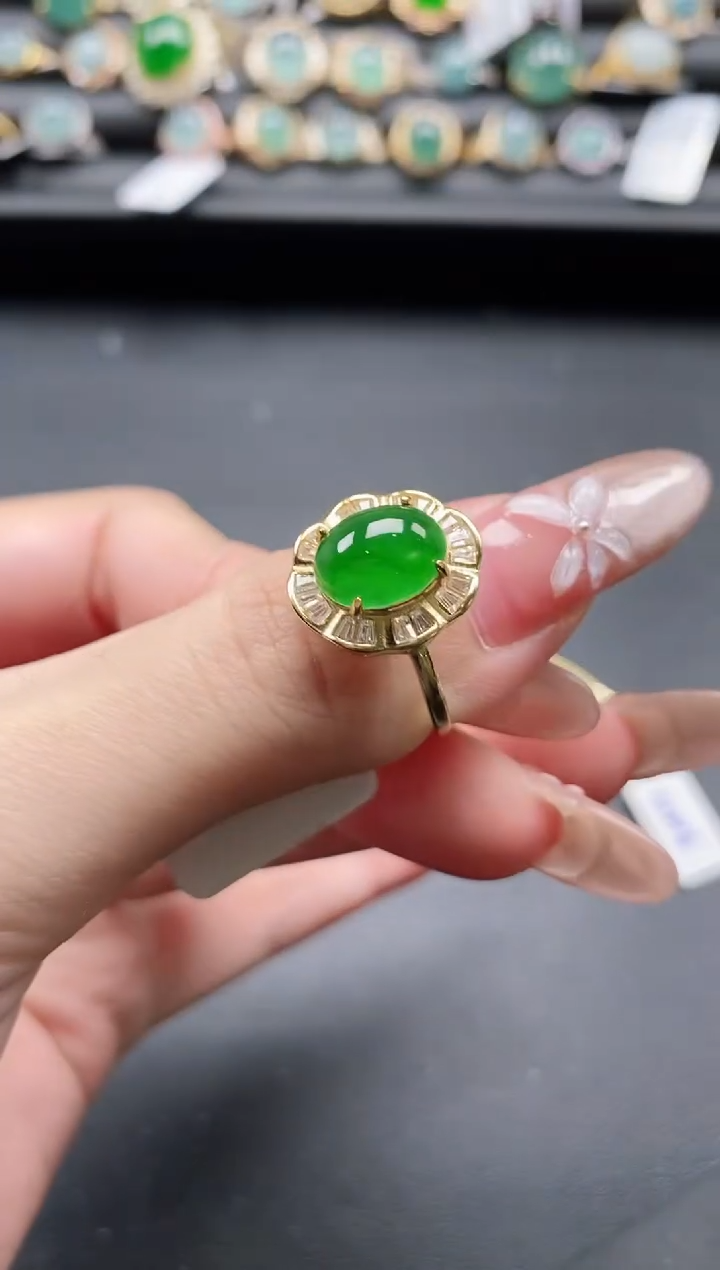【闪购商品】翡翠戒指银S925镶嵌1111