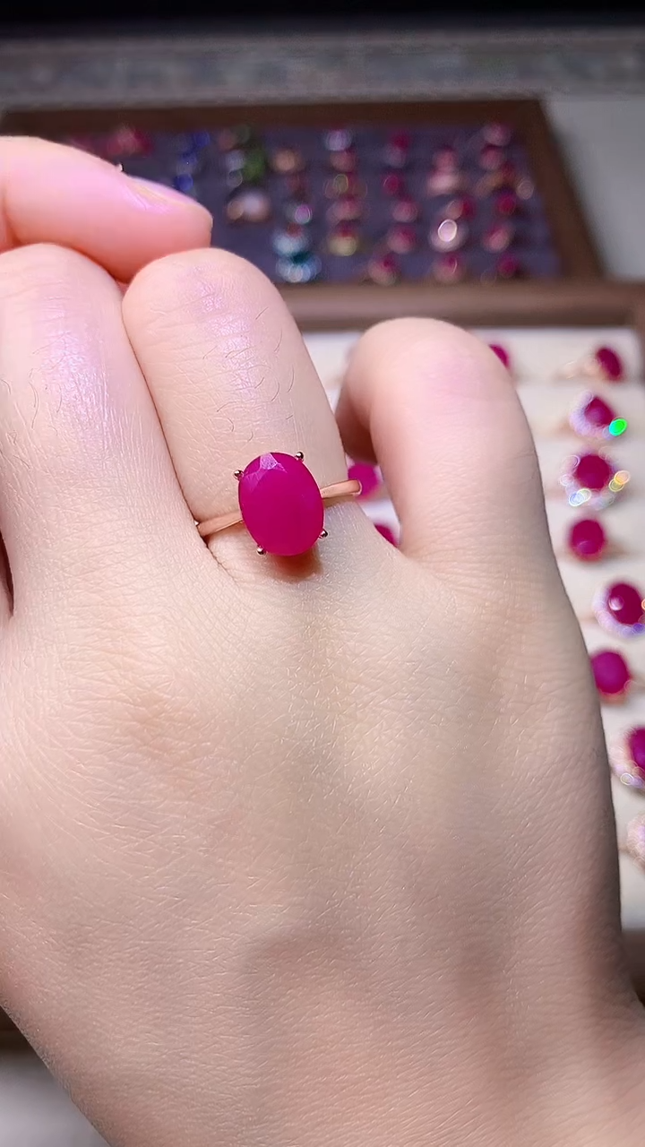 【闪购商品】红宝石戒指银S925镶嵌000