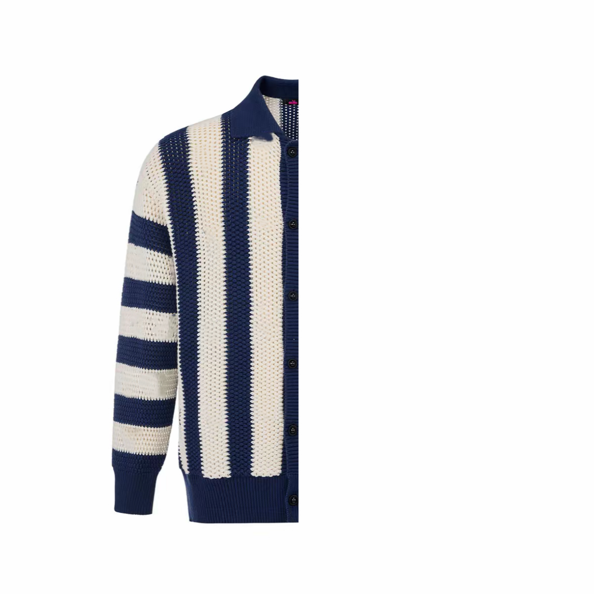 老白同款蓝白毛衣刺绣轻奢logo毛衣 男女同款