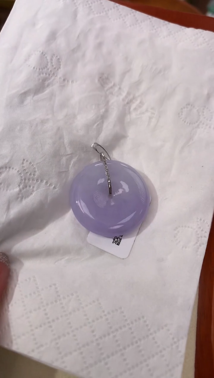 【闪购商品】翡翠颈饰18K金镶嵌天然缅甸a货翡翠