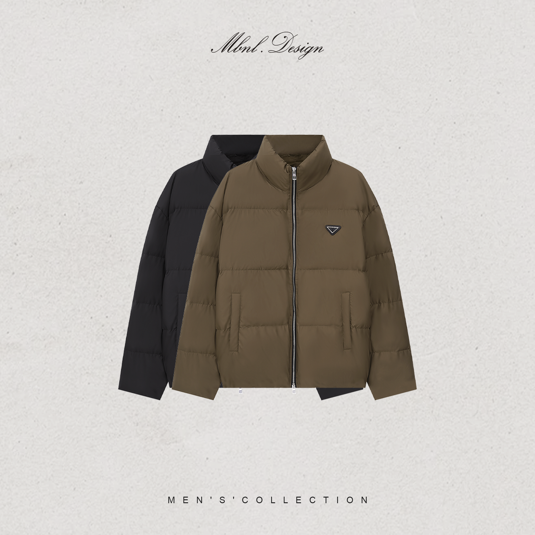 MBNL-F「凛冬藏暖」秦磊男装-90白鸭绒立领锁温羽绒服30027