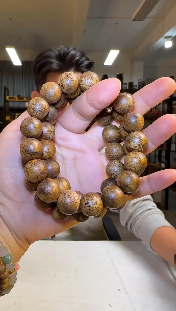 沉香手串99沉窖藏款海南老白棋正圆珠13mm13g+多样性发1