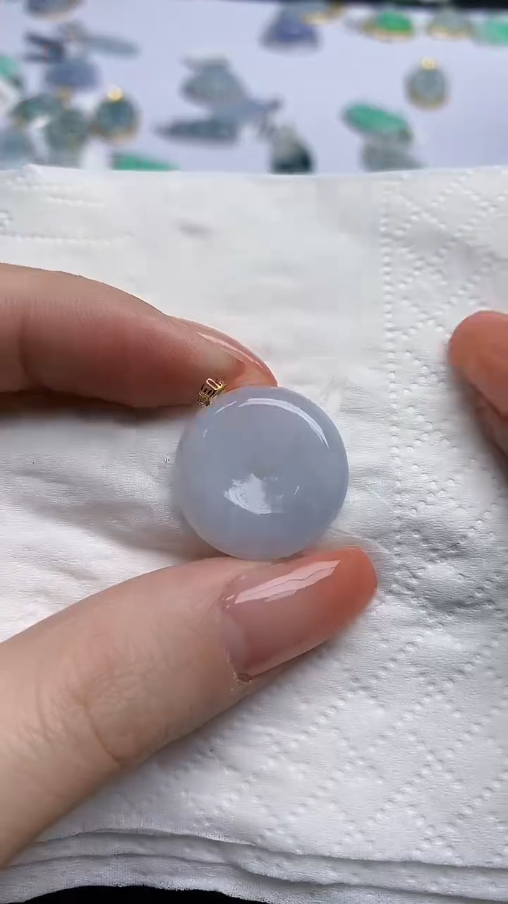 【闪购商品】翡翠颈饰18K金镶嵌天然翡翠A货