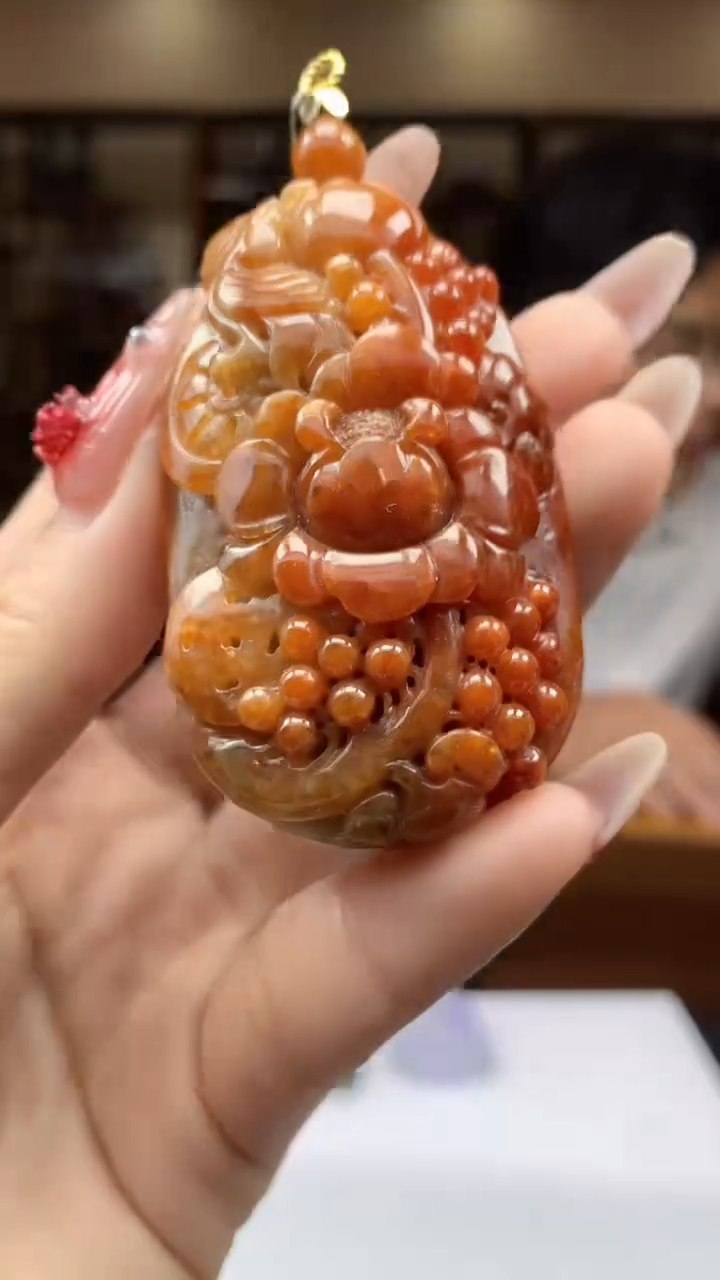 【闪购商品】定制翡翠未镶嵌1002ry-毛货挂件45