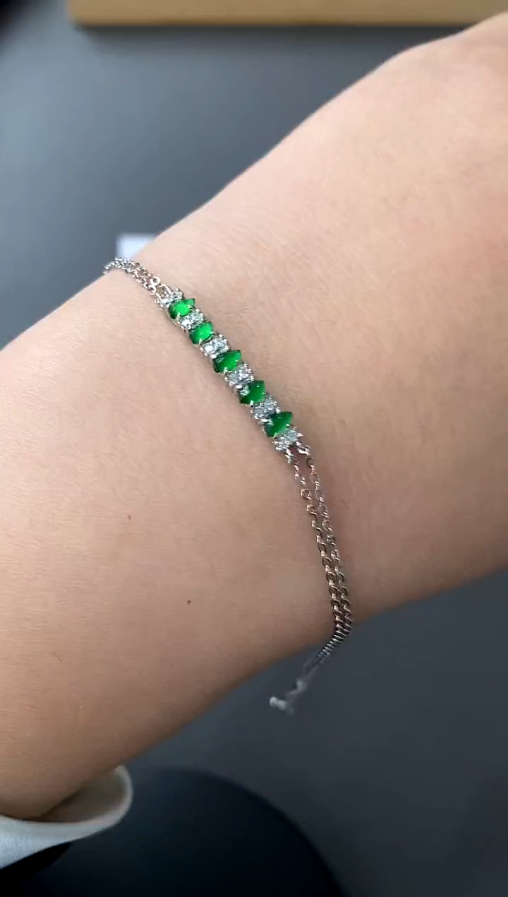 【闪购商品】翡翠手链银S925镶嵌买断价 补