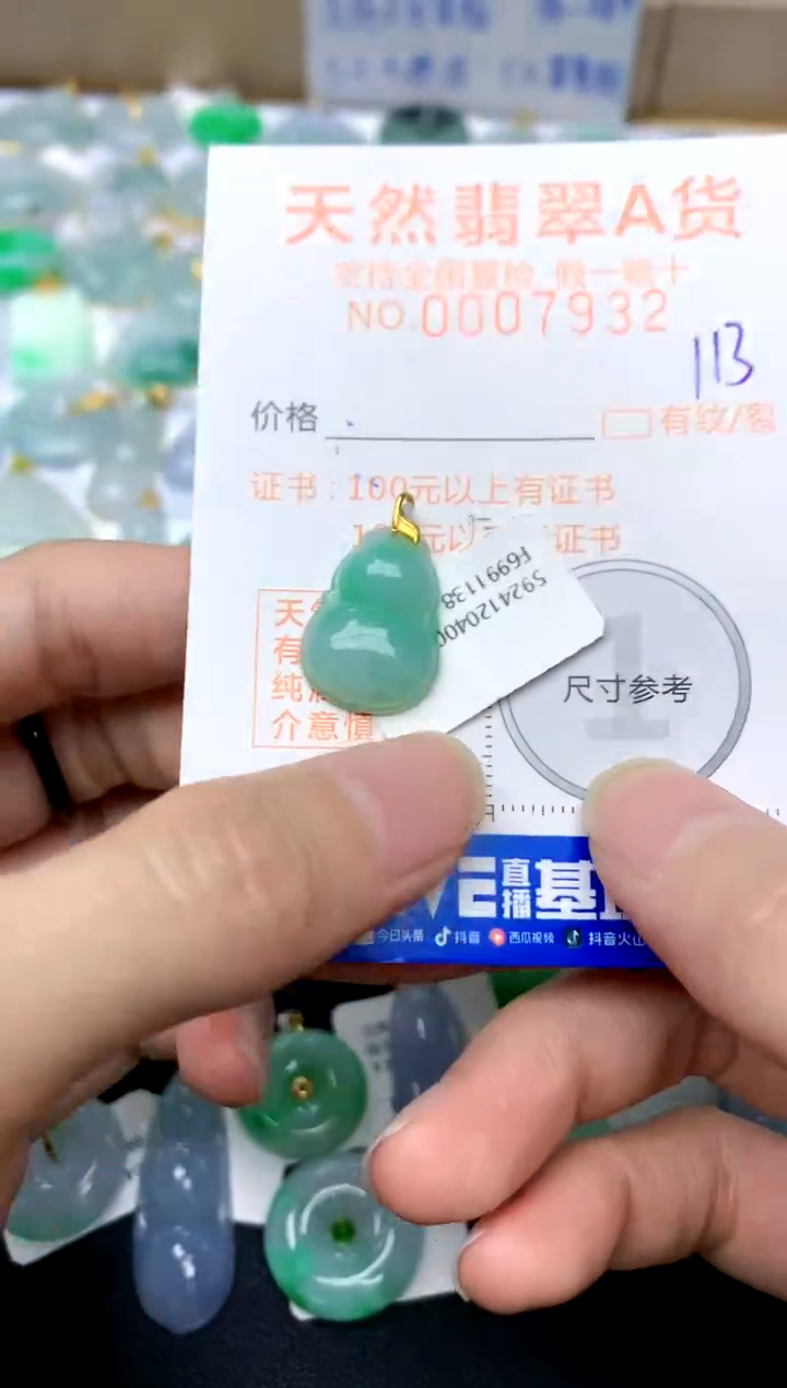 【闪购商品】翡翠颈饰18K金镶嵌113天然A货翡翠