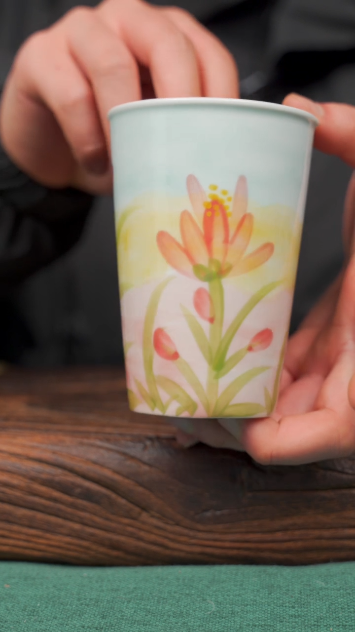 【闪购商品】瓷片43寻一缕瓷香杯釉下手工手绘瓷器