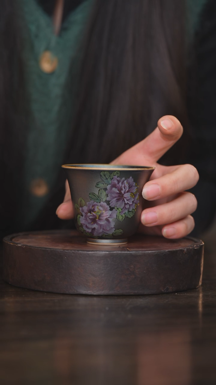 【闪购商品】杯100柴房陶瓷柴烧花鸟单杯