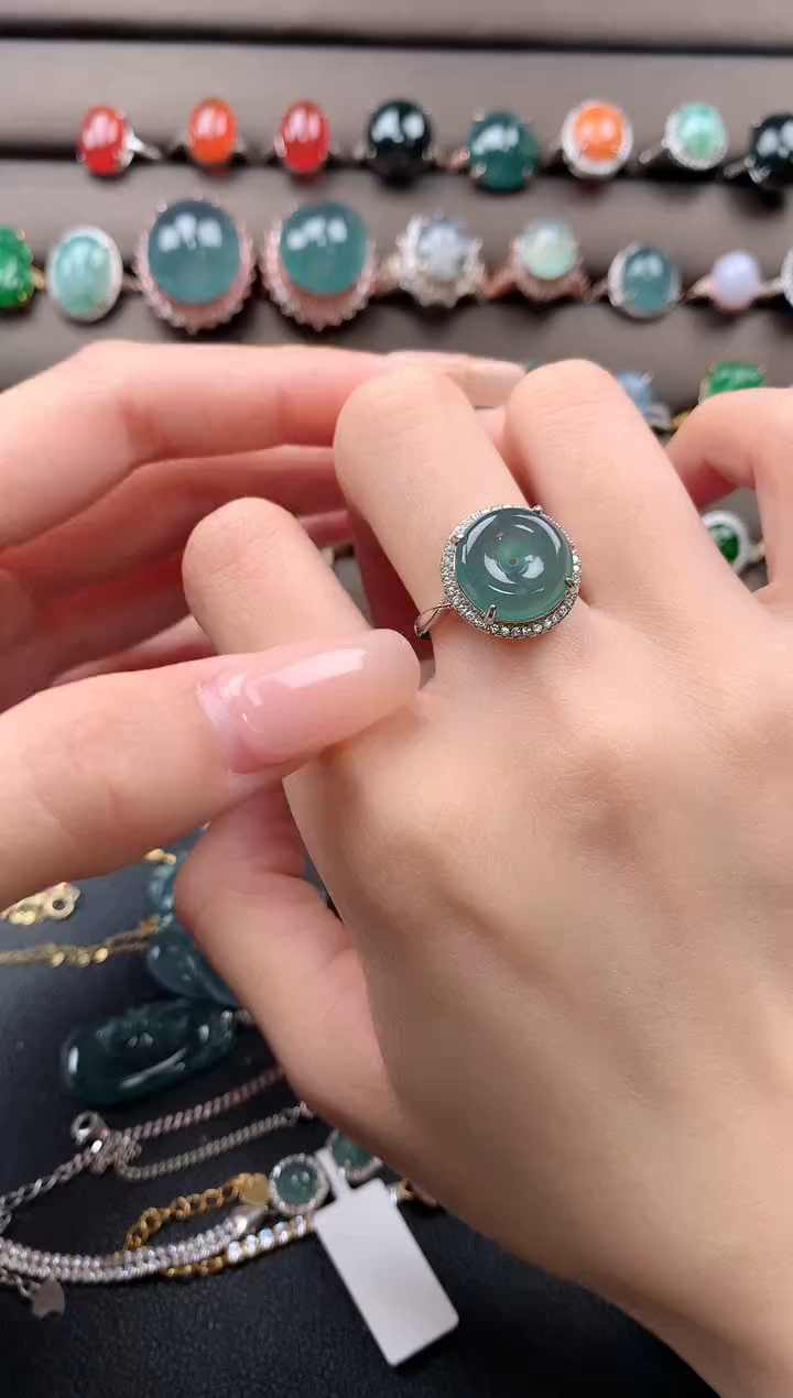 【闪购商品】翡翠戒指银S925镶嵌3213123