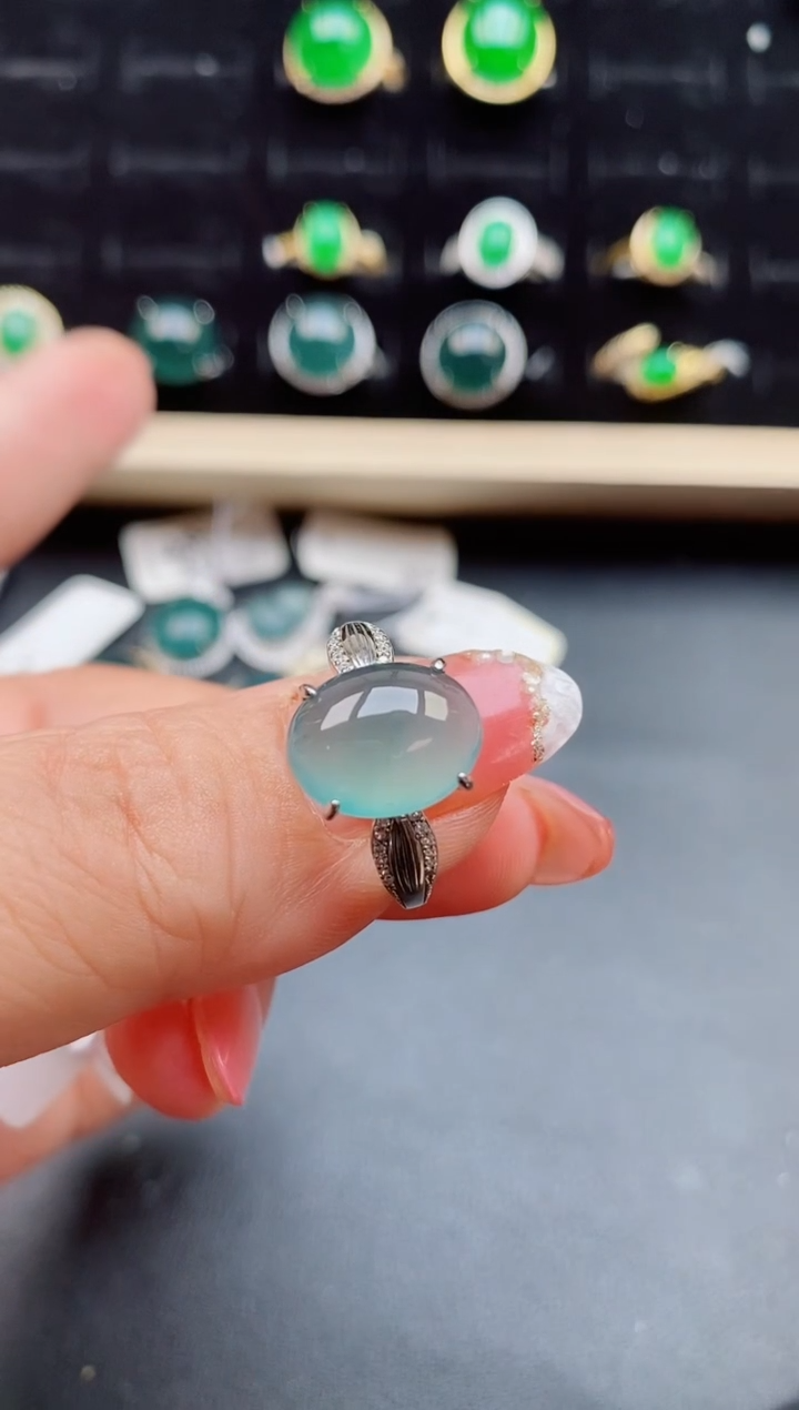 【闪购商品】翡翠戒指银S925镶嵌5080505