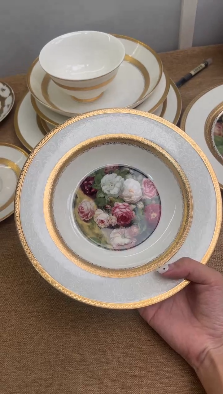 瓷片8.5寸草帽盘2个一单