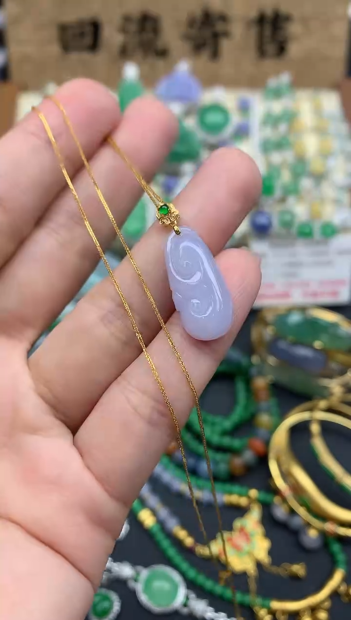 【闪购商品】翡翠颈饰18K金镶嵌410-中国好珍宝1