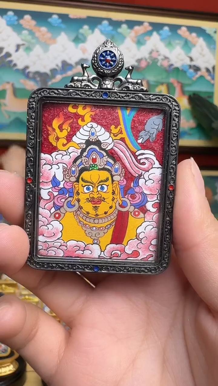 吊坠黄C-热贡纯手绘