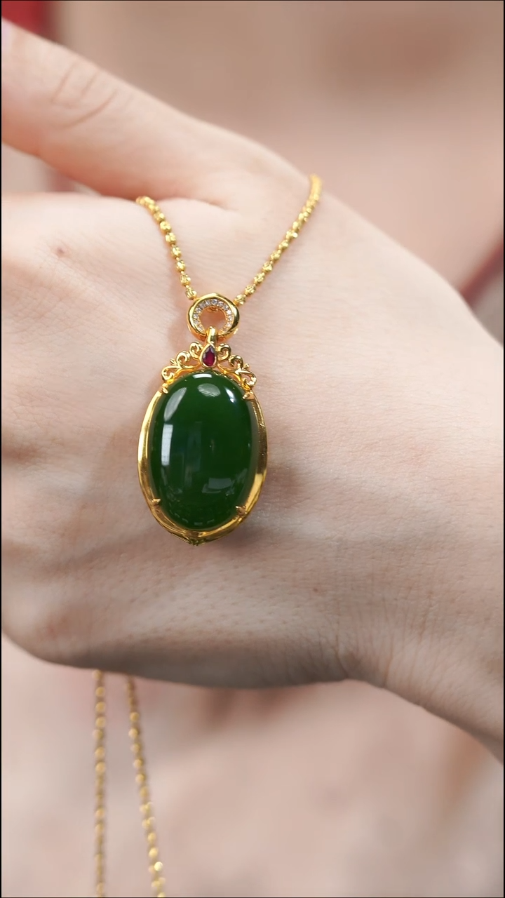 吊坠(不含链)18K金镶嵌和田玉g99 不含链 