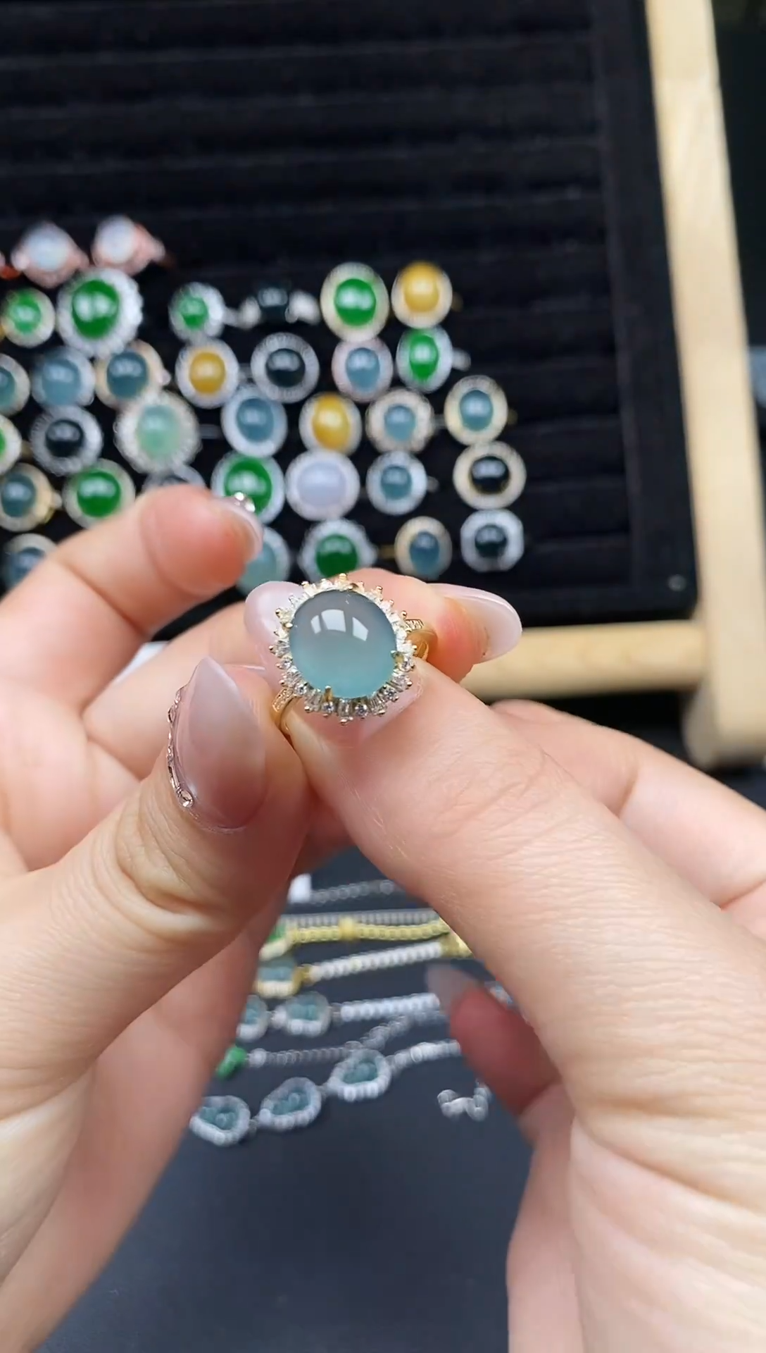 银S925镶嵌戒指翡翠111