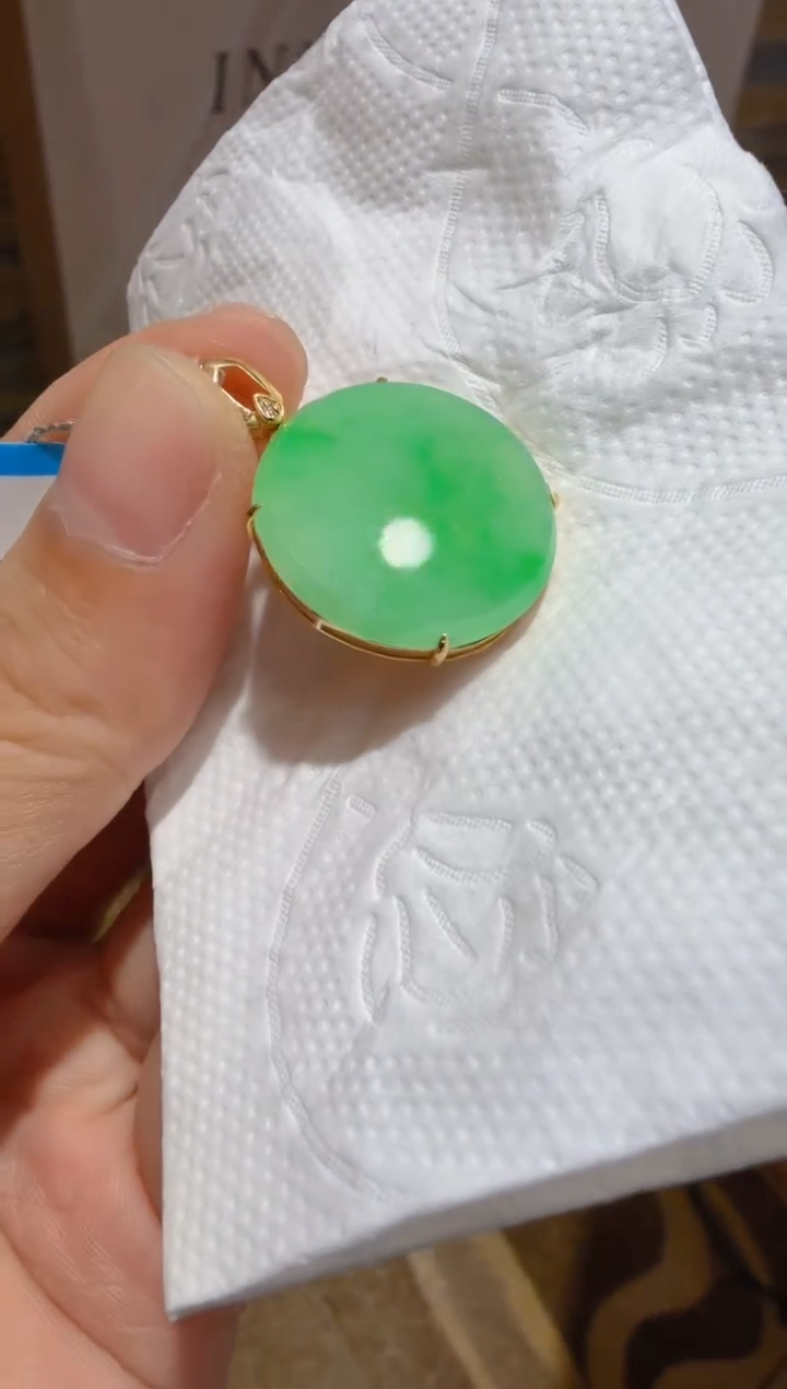 吊坠(不含链)18K金镶嵌翡翠多样性团购发一件