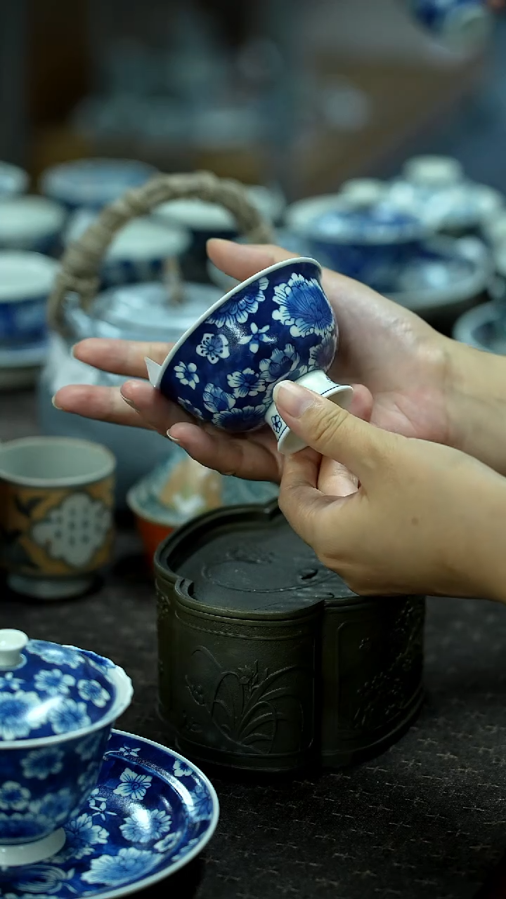 开仓千款景德镇手绘绘茶具放漏