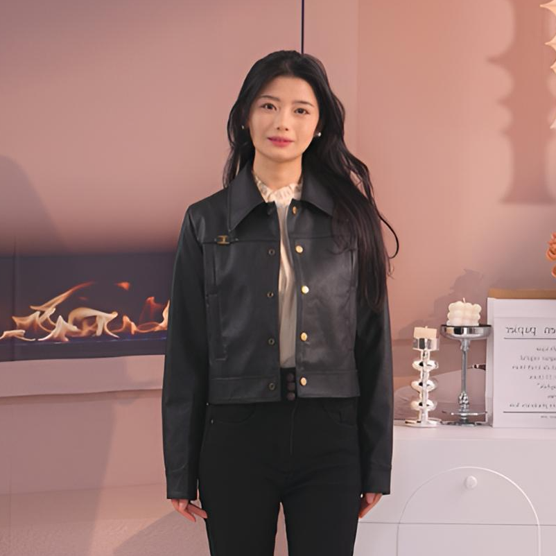 H3340秋冬新款高级短款皮衣夹克复古女士外套秋季