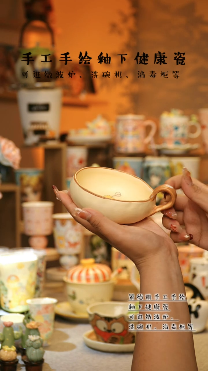 【闪购商品】杯陶瓷景德镇高温釉下彩&A875