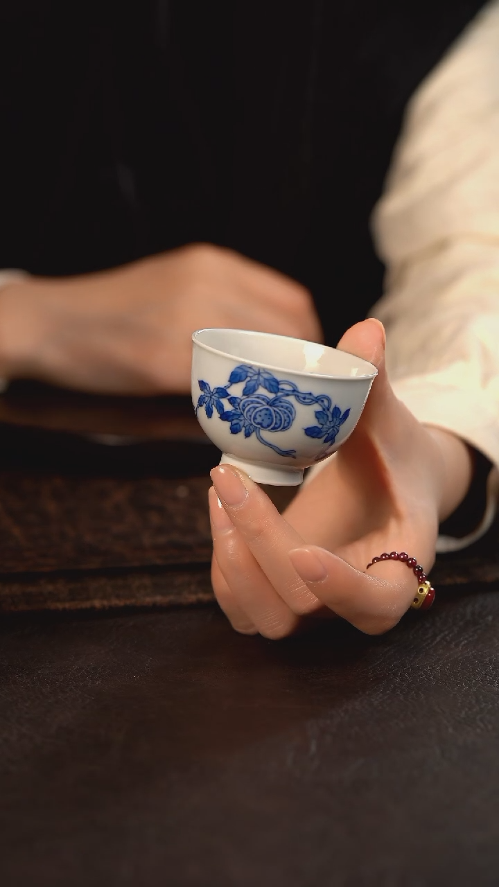 【闪购商品】杯HLX陶瓷折枝南瓜小鸡心杯