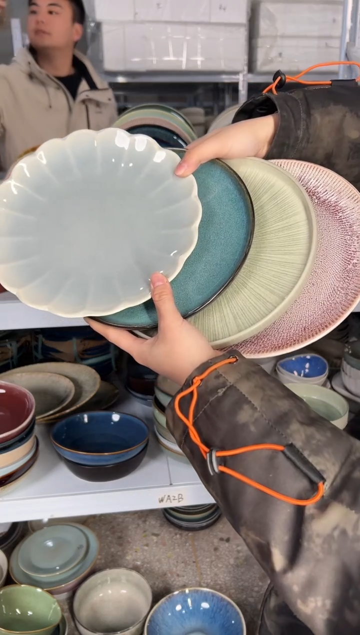 陶瓷外贸尾货瑕疵满20包邮X4小盘