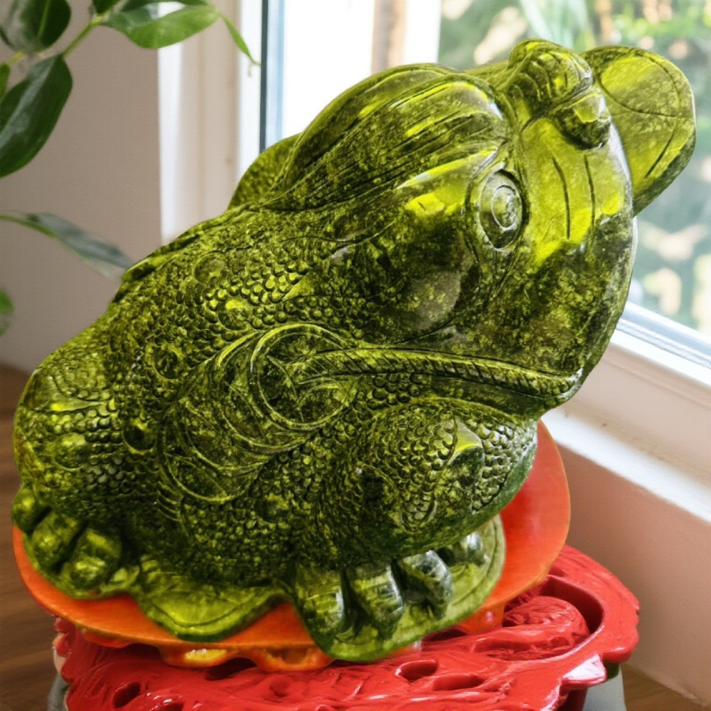 西藏仓珍 藏玉药王石金蟾摆件