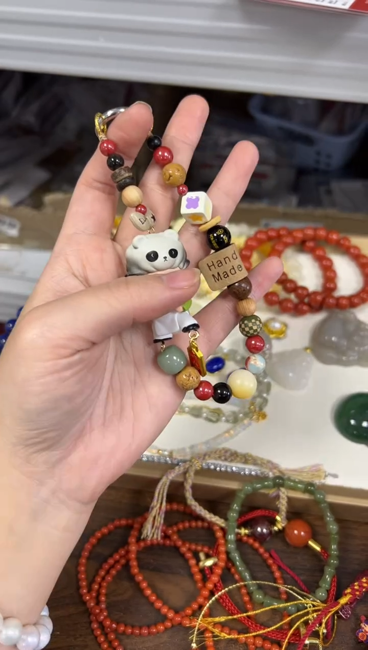 天然辰砂帅小孩朱砂多宝设计款挂件[45]