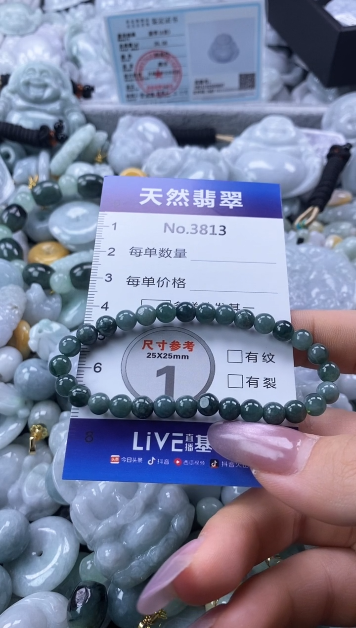 翡翠未镶嵌颈饰缅甸A货翡翠3813