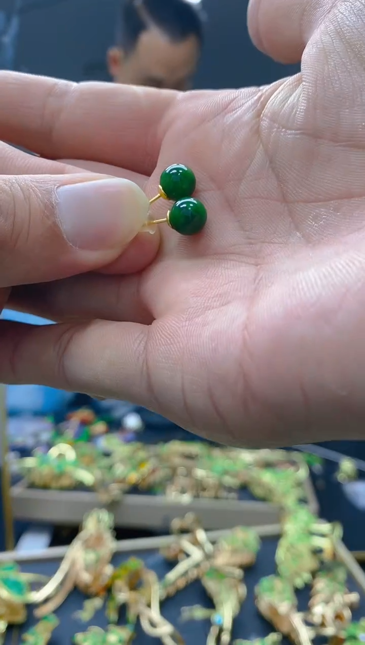 【闪购商品】翡翠耳饰合金0300翡翠耳钉