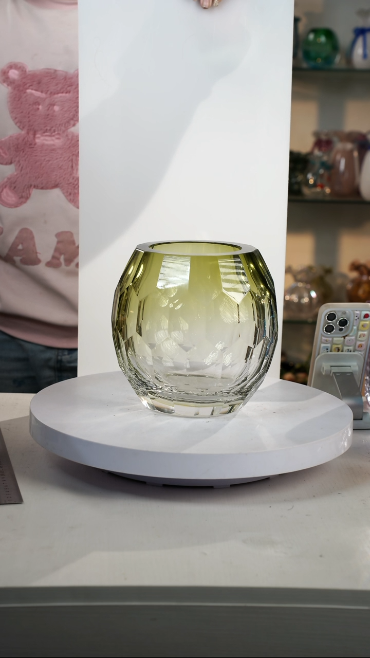 【闪购商品】琉璃【弘扬】高轻奢琉璃花器高21正常手工痕迹