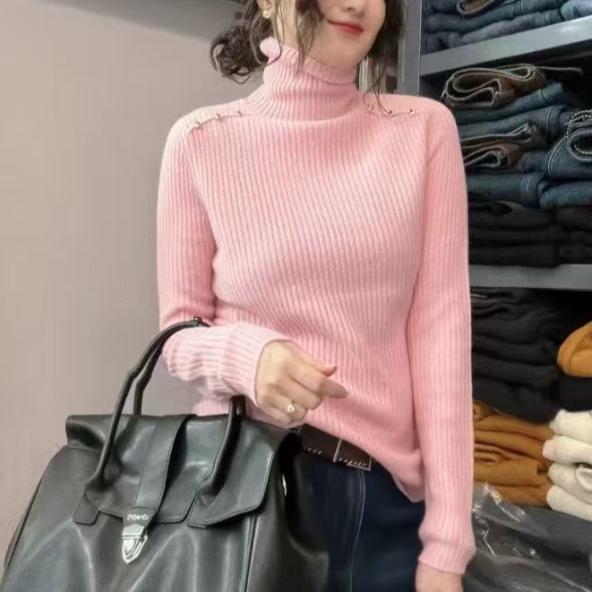 【依.恋】8179# 衣长57 秋冬高领针织毛衣打底上衣女