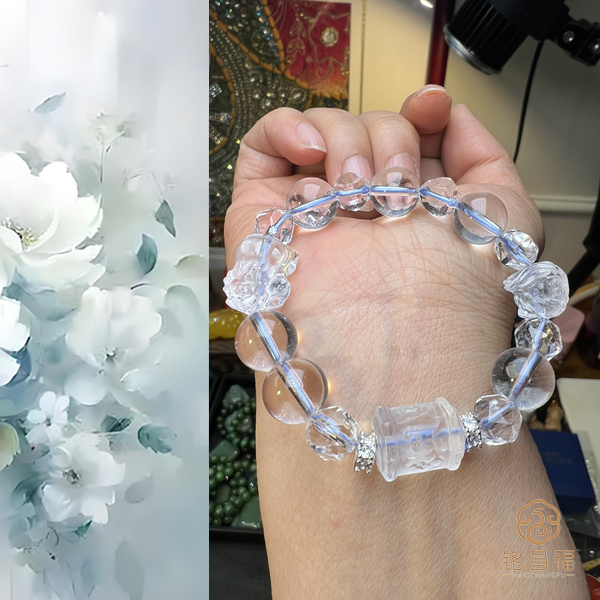 铭昌福纯天然真品水晶心想事成白水晶手串5226-1（12mm）