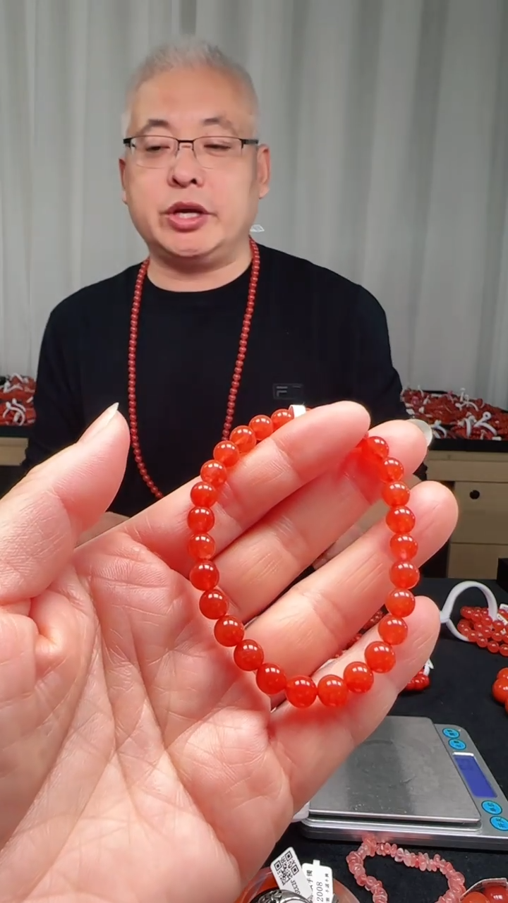 未镶嵌多样性发一件南红玛瑙6mm保山圆珠单圈  冰橙