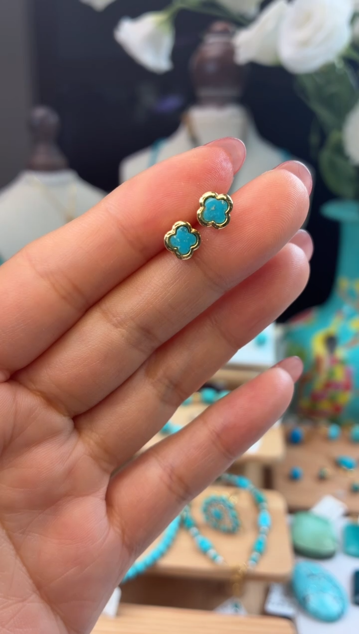 合金绿松石耳饰1