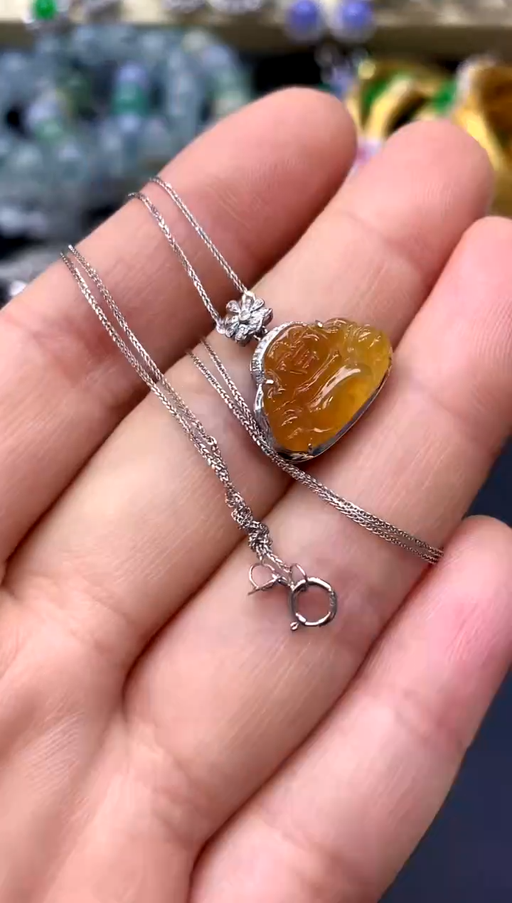 颈饰18K金镶嵌翡翠371-中国好珍宝