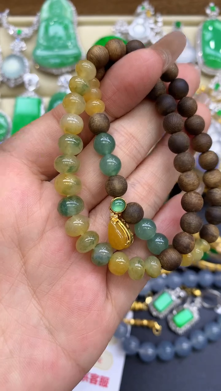 颈饰18K金镶嵌翡翠237-中国好珍宝