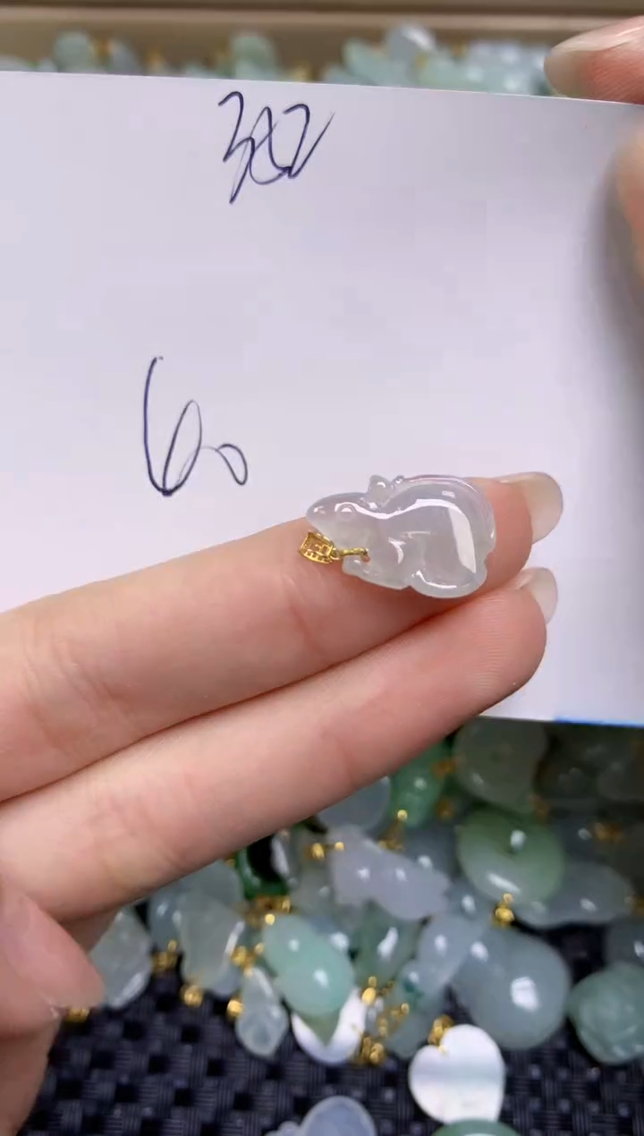 【闪购商品】翡翠颈饰18K金镶嵌天然缅甸A货翡翠