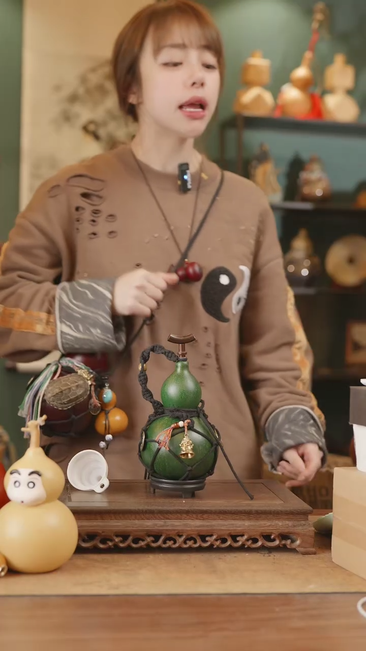 【闪购商品】218号精品天然大漆工艺防渗内胆酒葫芦~