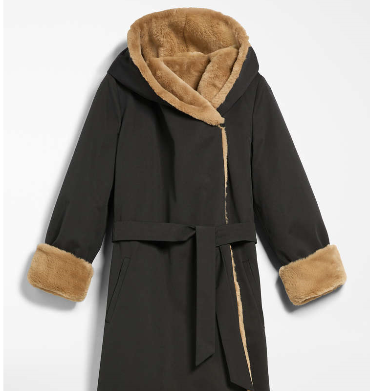 99新 MaxMara 娜娜活动  双面穿泰迪毛大衣 黑色